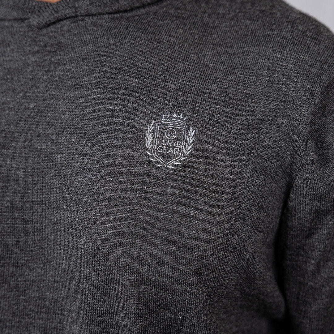 100% Merino Wool Hoodie Charcoal Melange