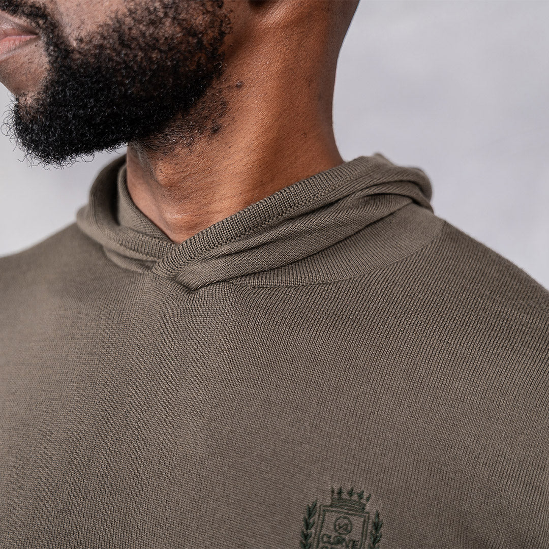 100% Merino Wool Hoodie Olive