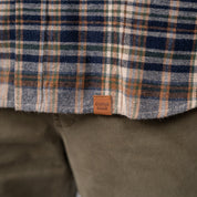 Drill Flannel Long Sleeve Shirt Navy & Green Check