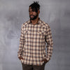 Drill Flannel Long Sleeve Shirt Stone & Brown Check