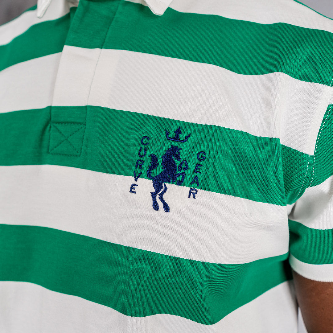 Elite Rugby Polo Bright Green & Off White