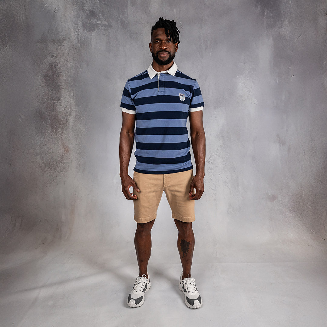 Elite Rugby Polo Navy & Denim Blue
