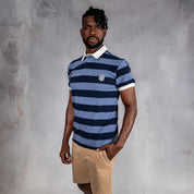 Elite Rugby Polo Navy & Denim Blue