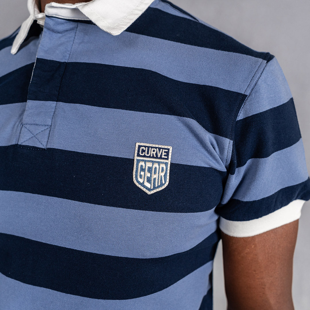 Elite Rugby Polo Navy & Denim Blue