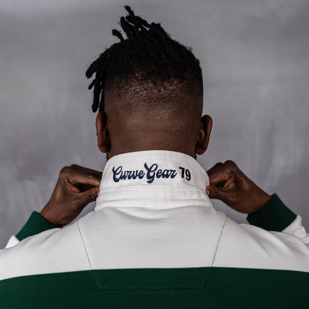 Hero Rugby Polo Shirt Bottle Green & Off White