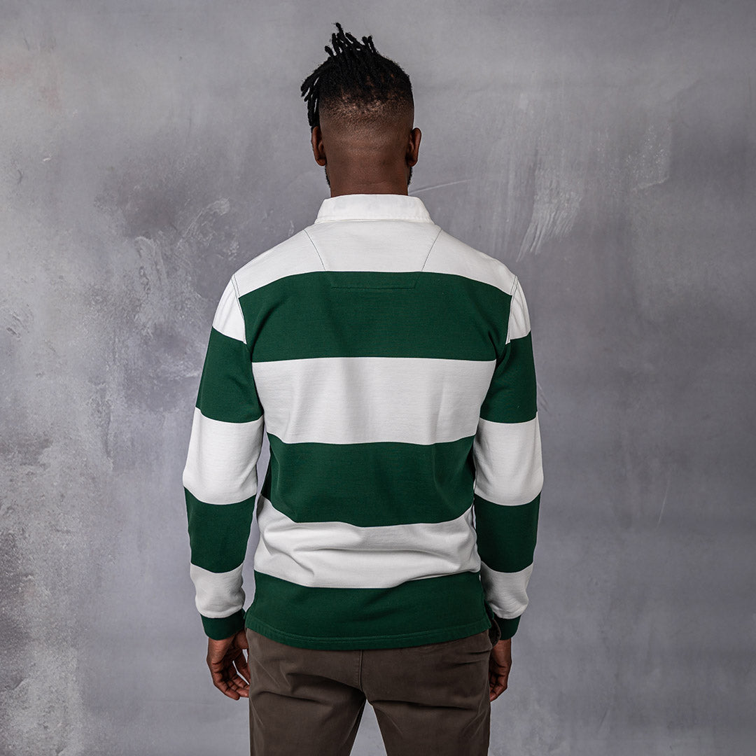 Hero Rugby Polo Shirt Bottle Green & Off White