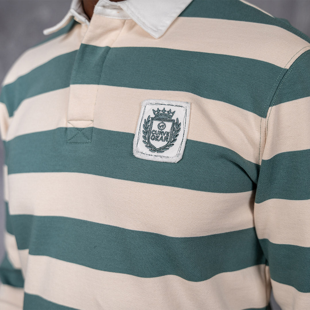 Hero Rugby Polo Dark Duck Egg & Cream