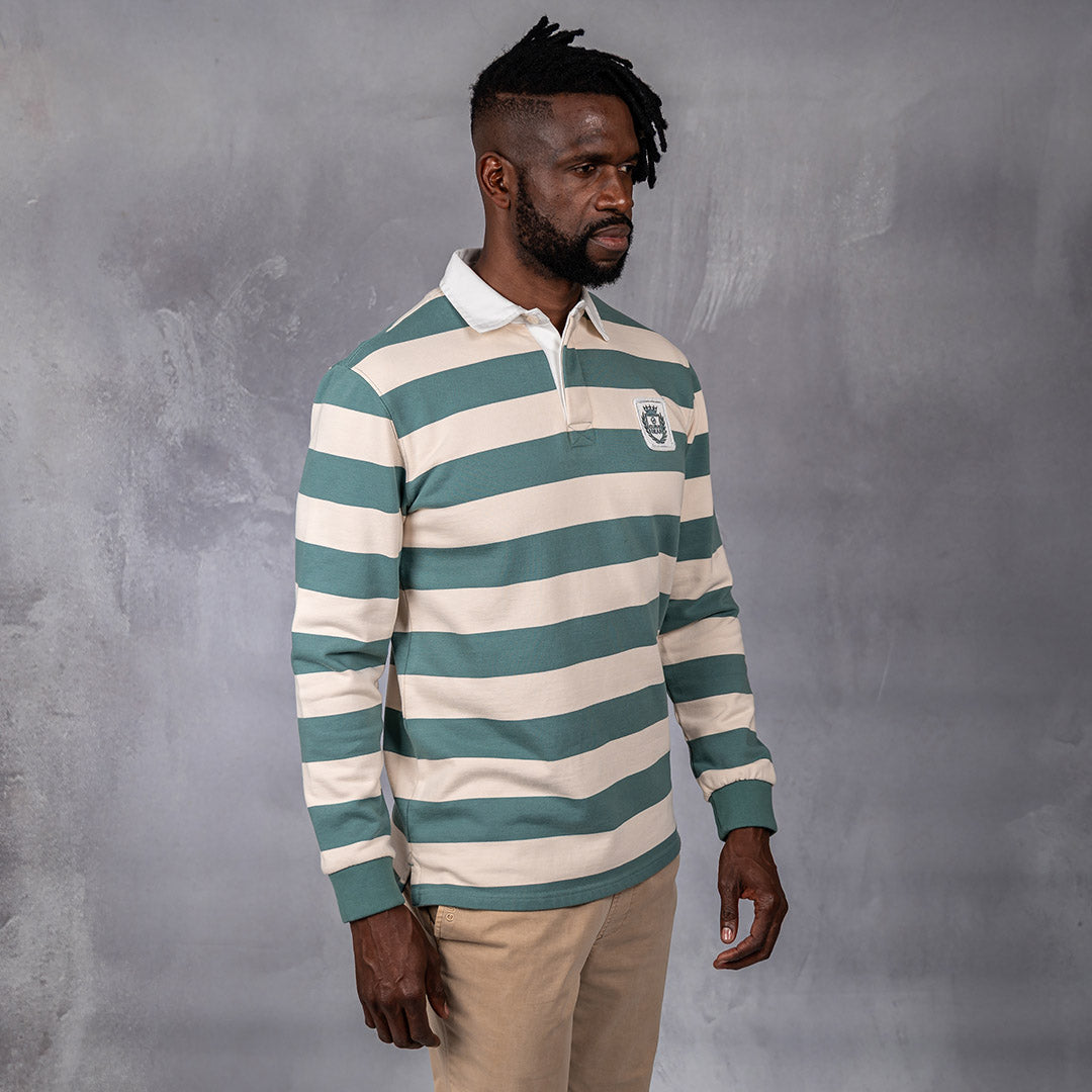 Hero Rugby Polo Dark Duck Egg & Cream