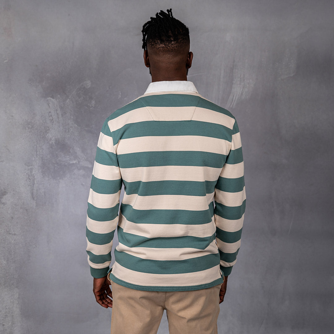 Hero Rugby Polo Dark Duck Egg & Cream