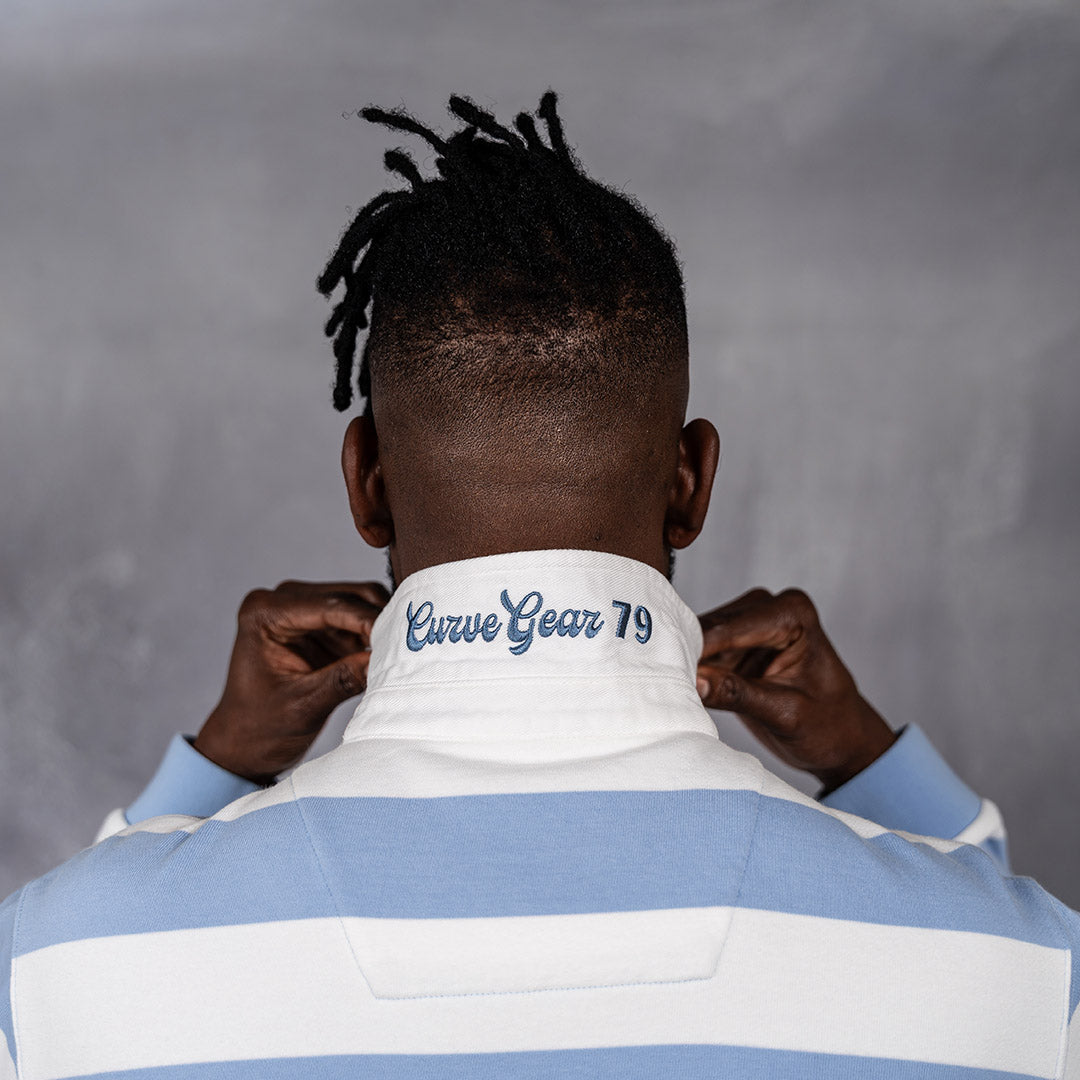 Hero Rugby Polo Light Blue & Off White