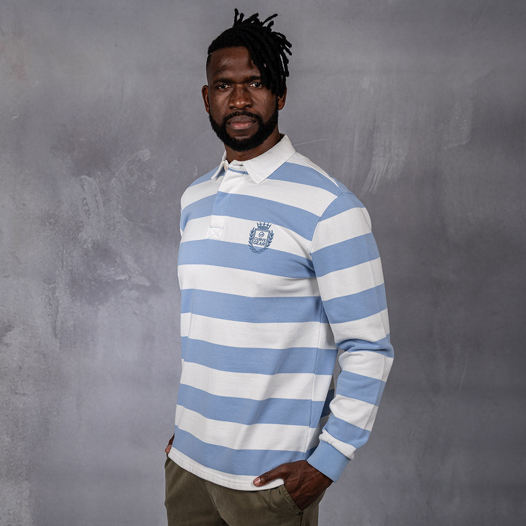 Hero Rugby Polo Light Blue & Off White