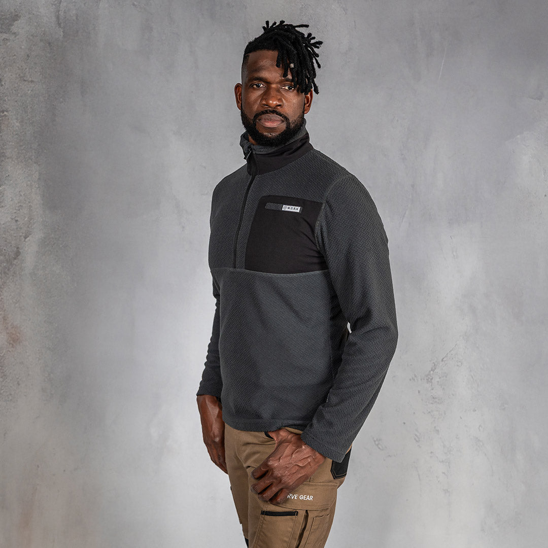 W.O.R.K 1/4 Zip Fleece Charcoal