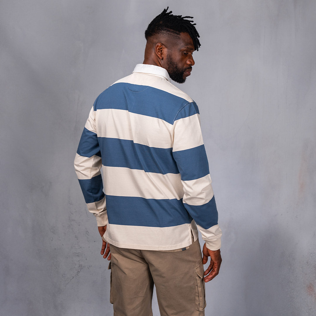 Lite Rugby Jersey Blue & Cream Stripe