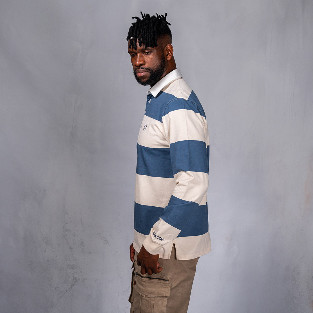 Lite Rugby Jersey Blue & Cream Stripe