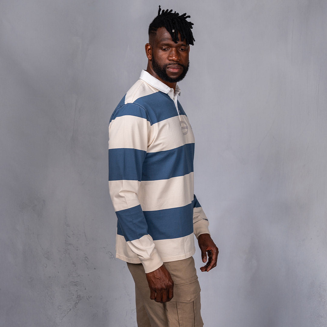 Lite Rugby Jersey Blue & Cream Stripe