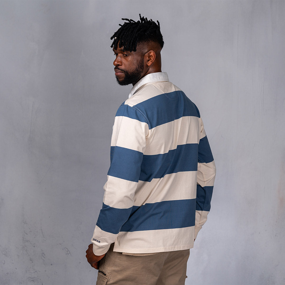 Lite Rugby Jersey Blue & Cream Stripe