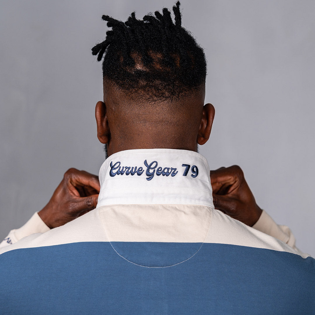 Lite Rugby Jersey Blue & Cream Stripe