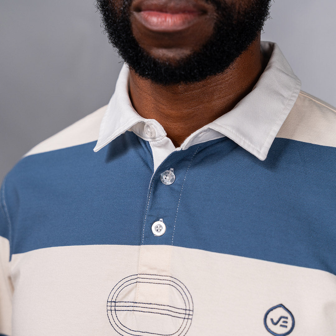 Lite Rugby Jersey Blue & Cream Stripe