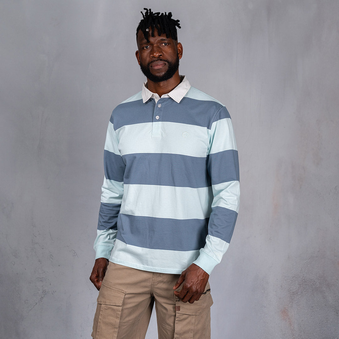 Lite Rugby Jersey Blue & Light Blue Stripe