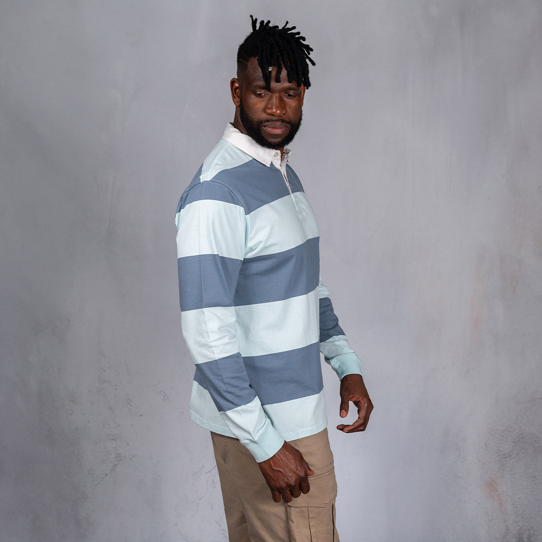 Lite Rugby Jersey Blue & Light Blue Stripe