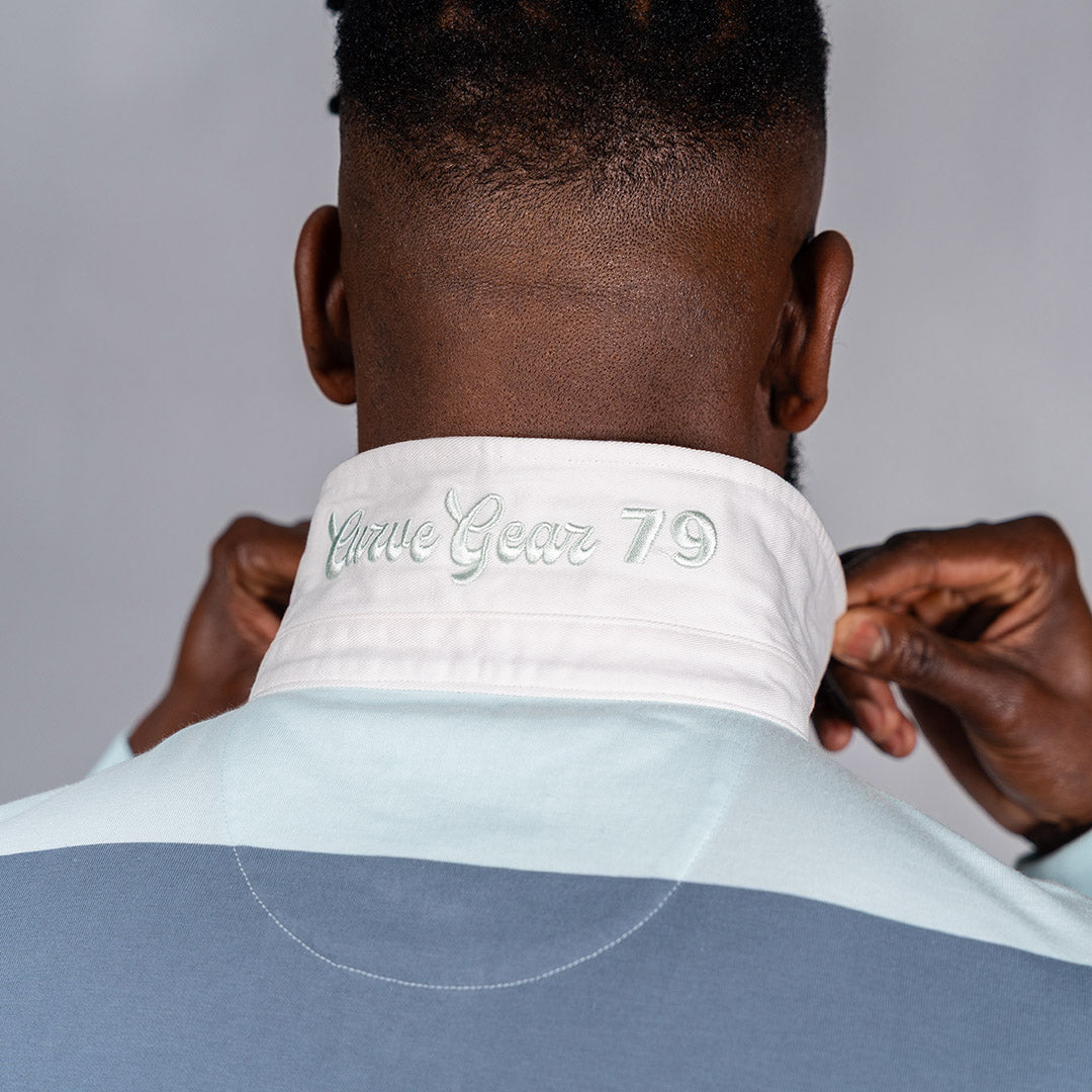 Lite Rugby Jersey Blue & Light Blue Stripe