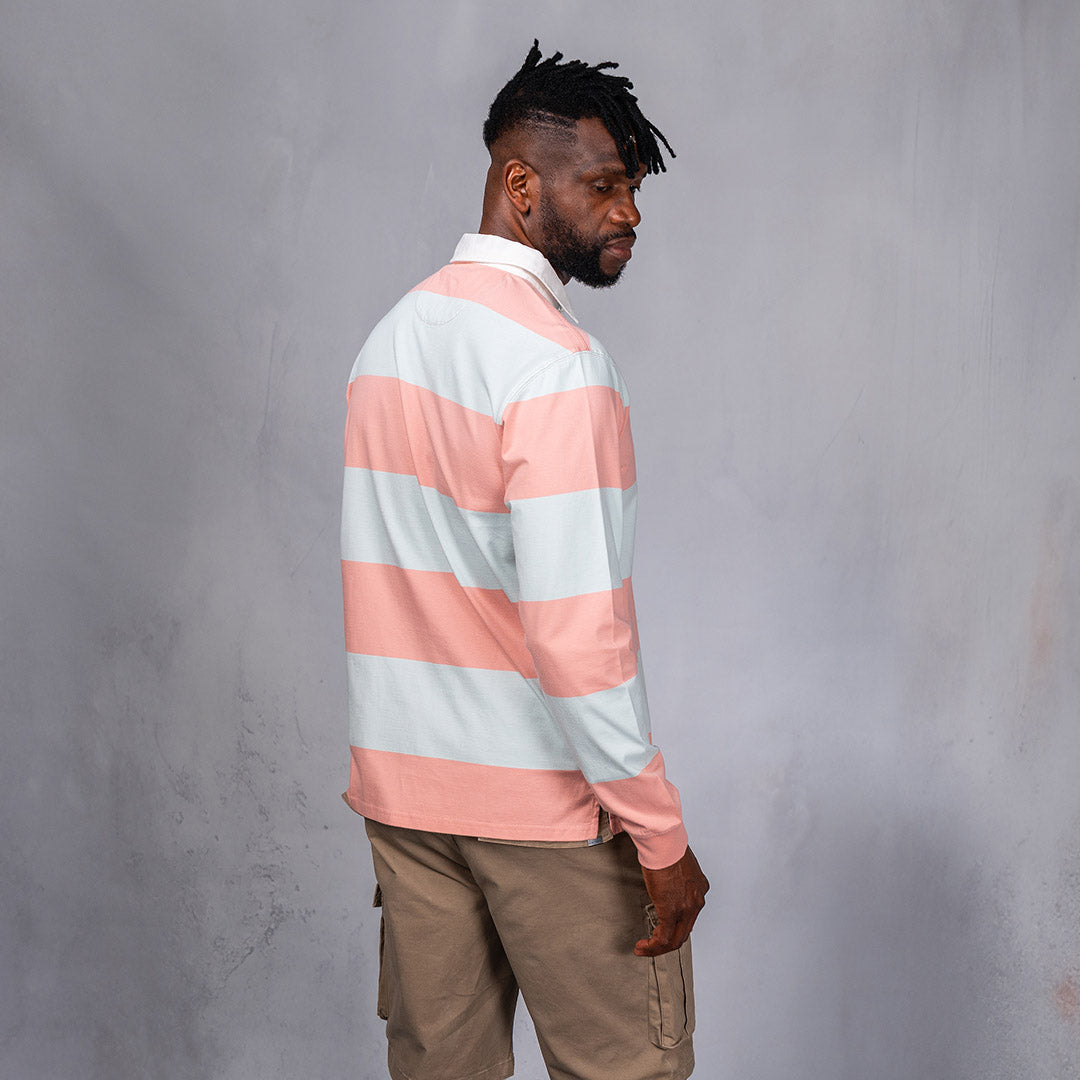 Lite Rugby Jersey Peach & Mint Stripe