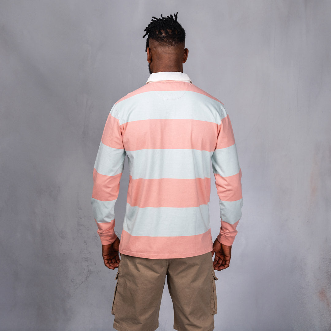 Lite Rugby Jersey Peach & Mint Stripe