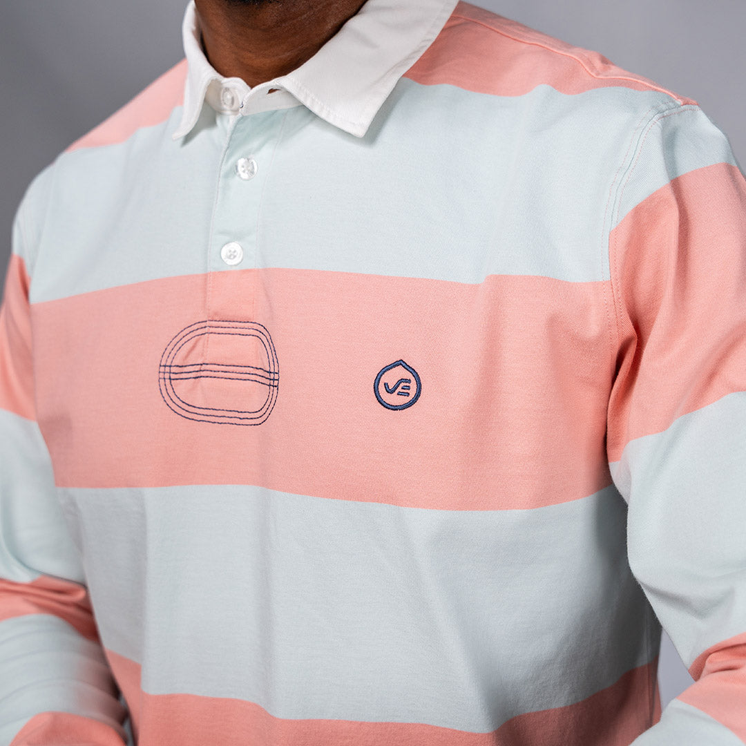 Lite Rugby Jersey Peach & Mint Stripe