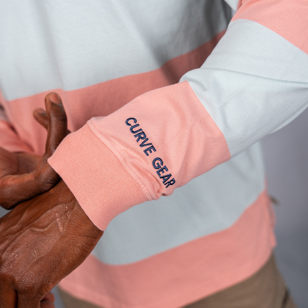 Lite Rugby Jersey Peach & Mint Stripe