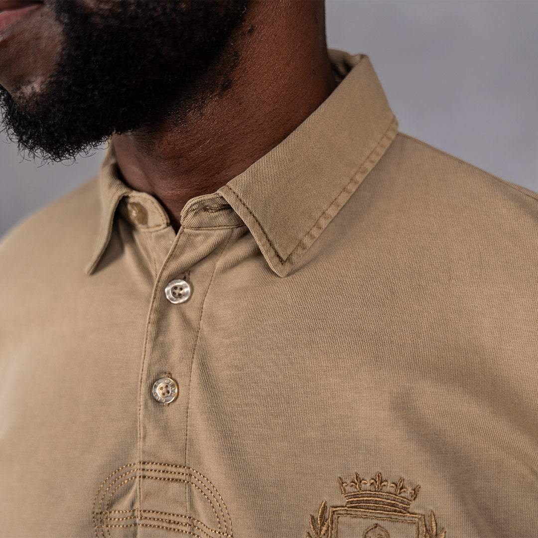 Overdyed Rugby Polo Brown