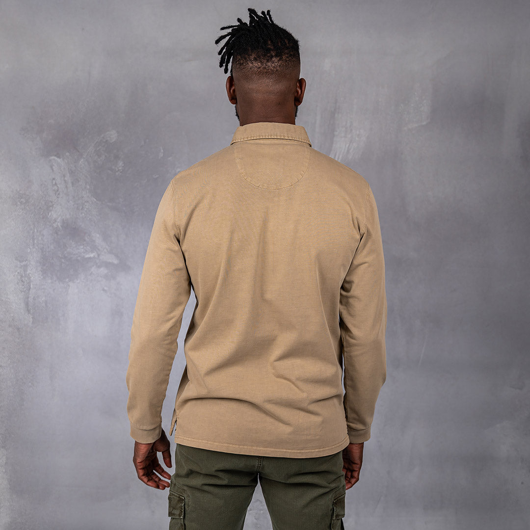 Overdyed Rugby Polo Brown