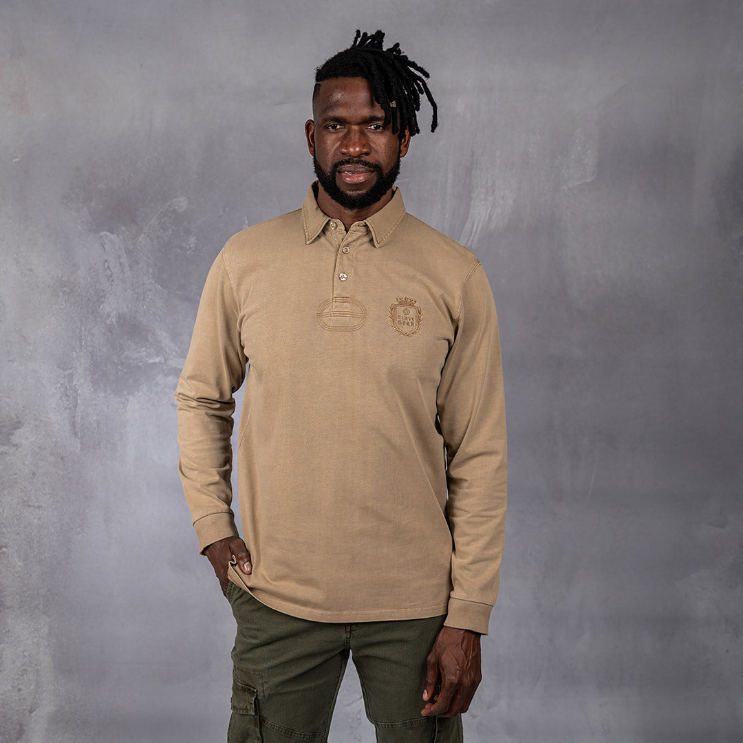 Overdyed Rugby Polo Brown