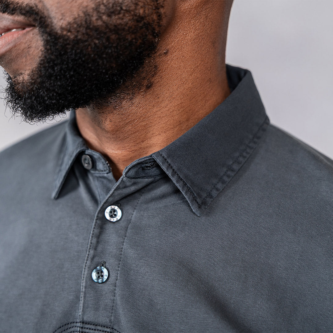 Overdyed Rugby Polo Charcoal