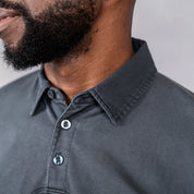 Overdyed Rugby Polo Charcoal
