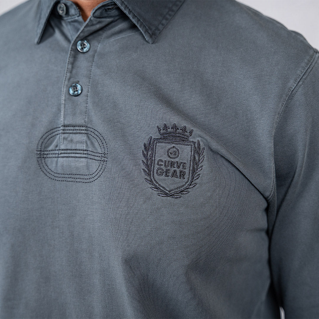 Overdyed Rugby Polo Charcoal