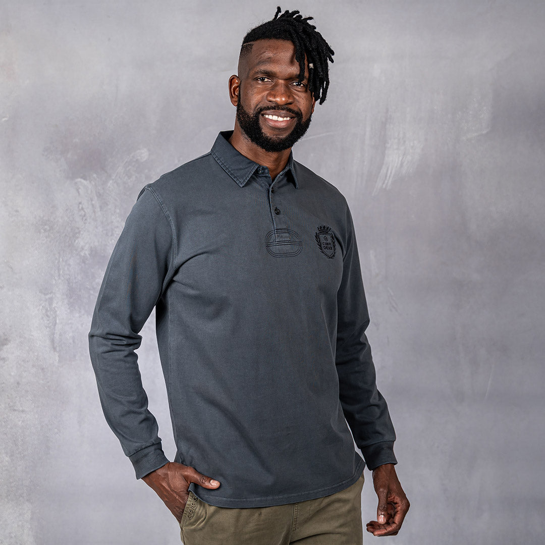 Overdyed Rugby Polo Charcoal
