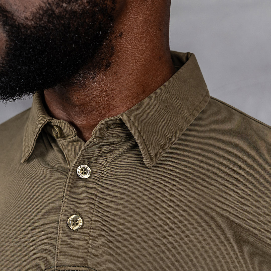 Overdyed Rugby Polo Olive