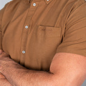 Platinum Cotton Short Sleeve Shirt Khaki Brown