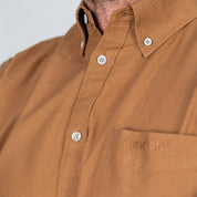 Platinum Cotton Short Sleeve Shirt Khaki Brown