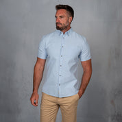 Platinum Cotton Short Sleeve Shirt Light Blue