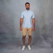 Platinum Cotton Short Sleeve Shirt Light Blue