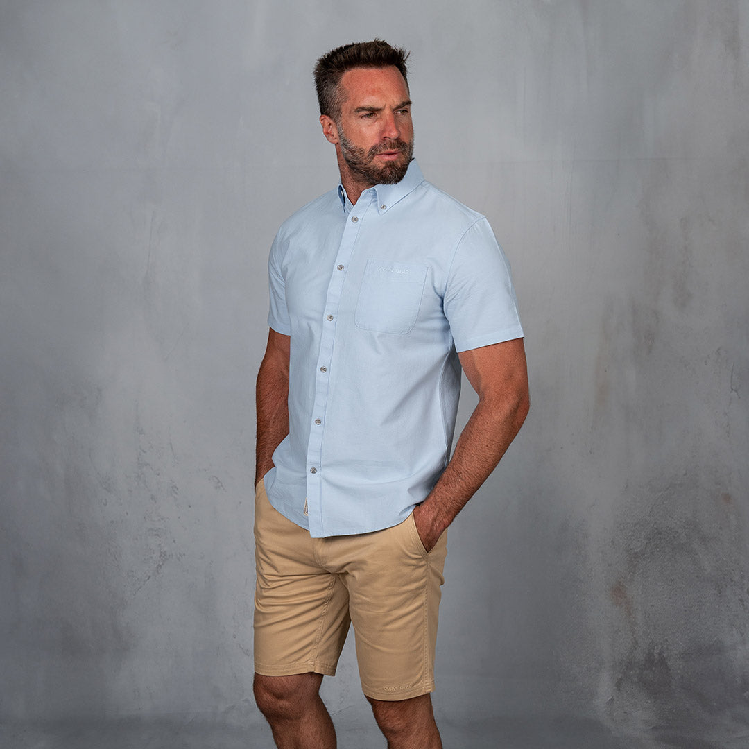 Platinum Cotton Short Sleeve Shirt Light Blue