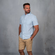 Platinum Cotton Short Sleeve Shirt Light Blue