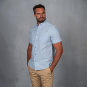 Platinum Cotton Short Sleeve Shirt Light Blue