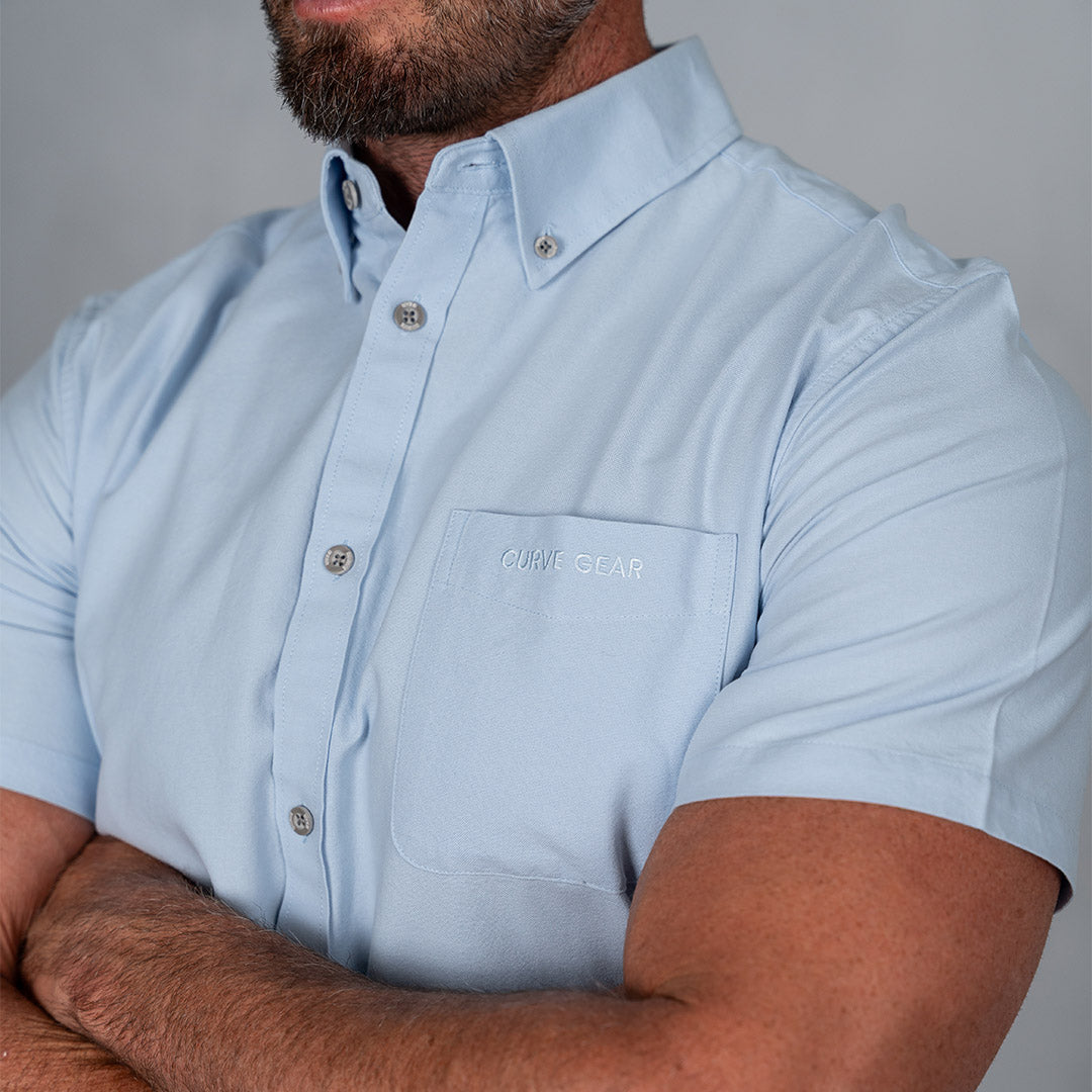 Platinum Cotton Short Sleeve Shirt Light Blue