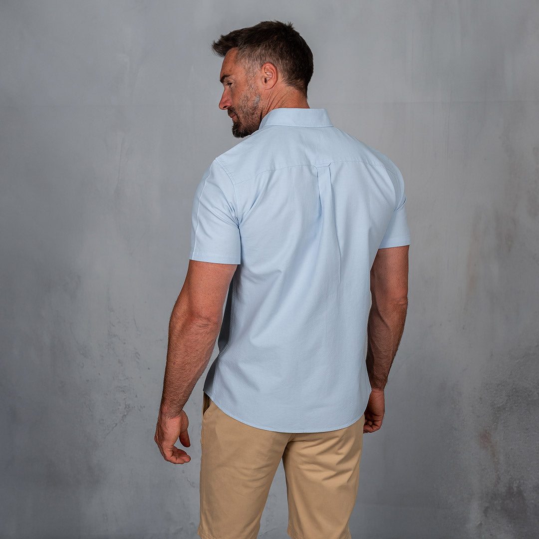 Platinum Cotton Short Sleeve Shirt Light Blue