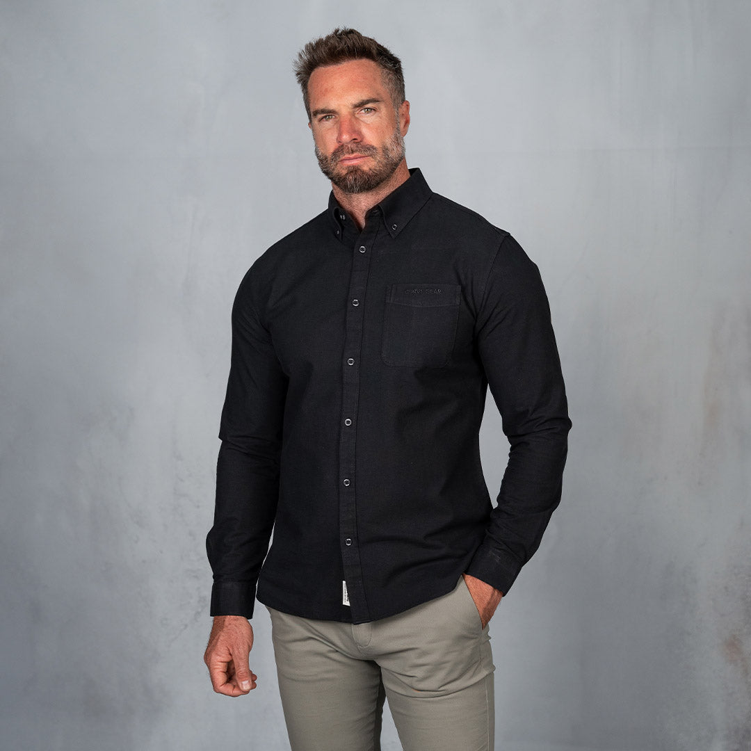 Platinum Cotton Long Sleeve Shirt Black