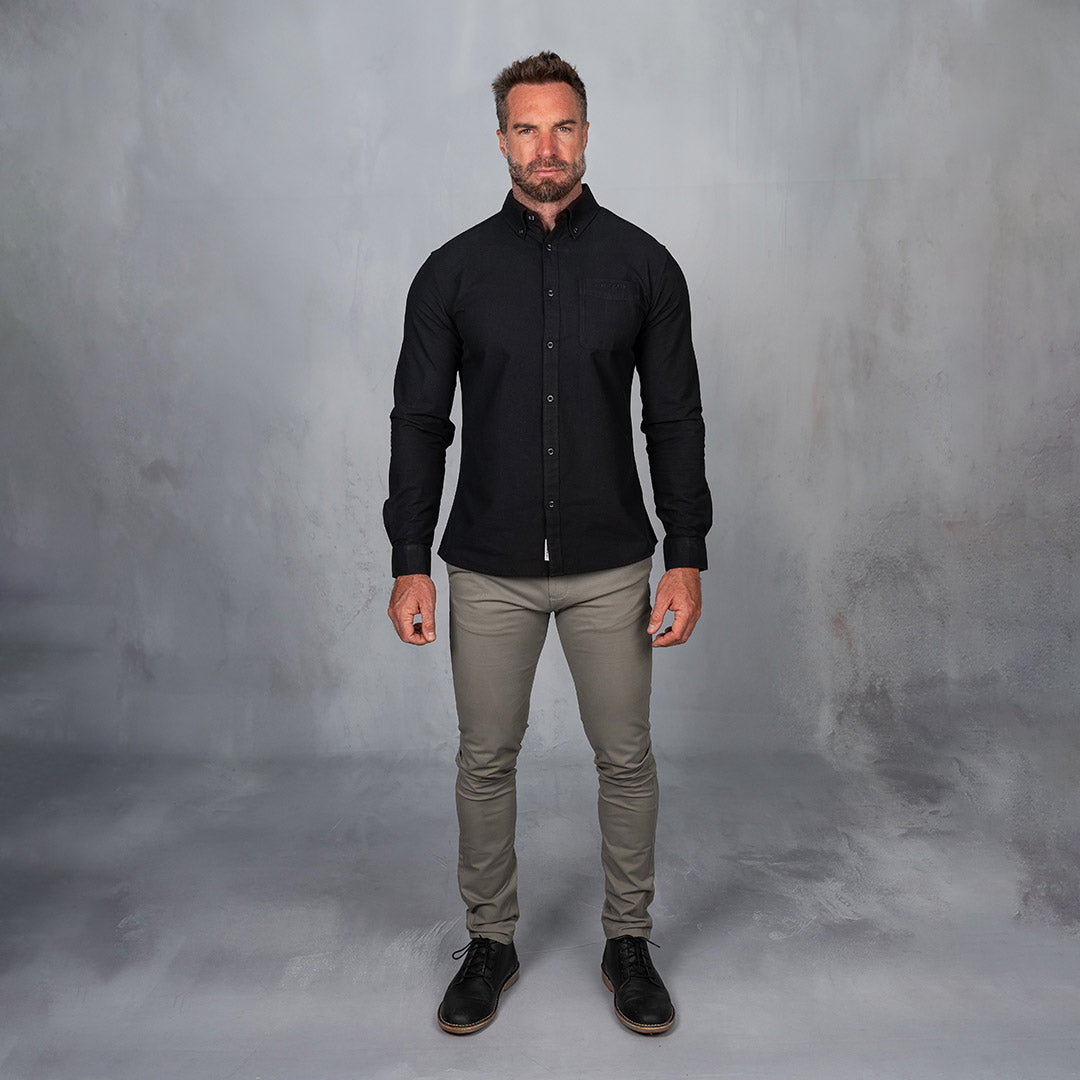 Platinum Cotton Long Sleeve Shirt Black