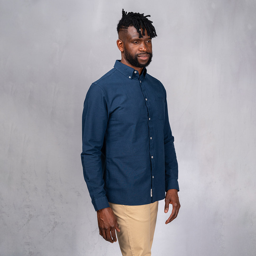Platinum Cotton Long Sleeve Shirt Navy