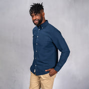 Platinum Cotton Long Sleeve Shirt Navy